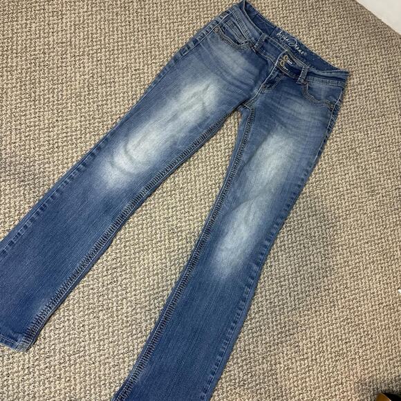 Y2K vintage low rise jeans-bootcut light-medium wash denim - Picture 2 of 5